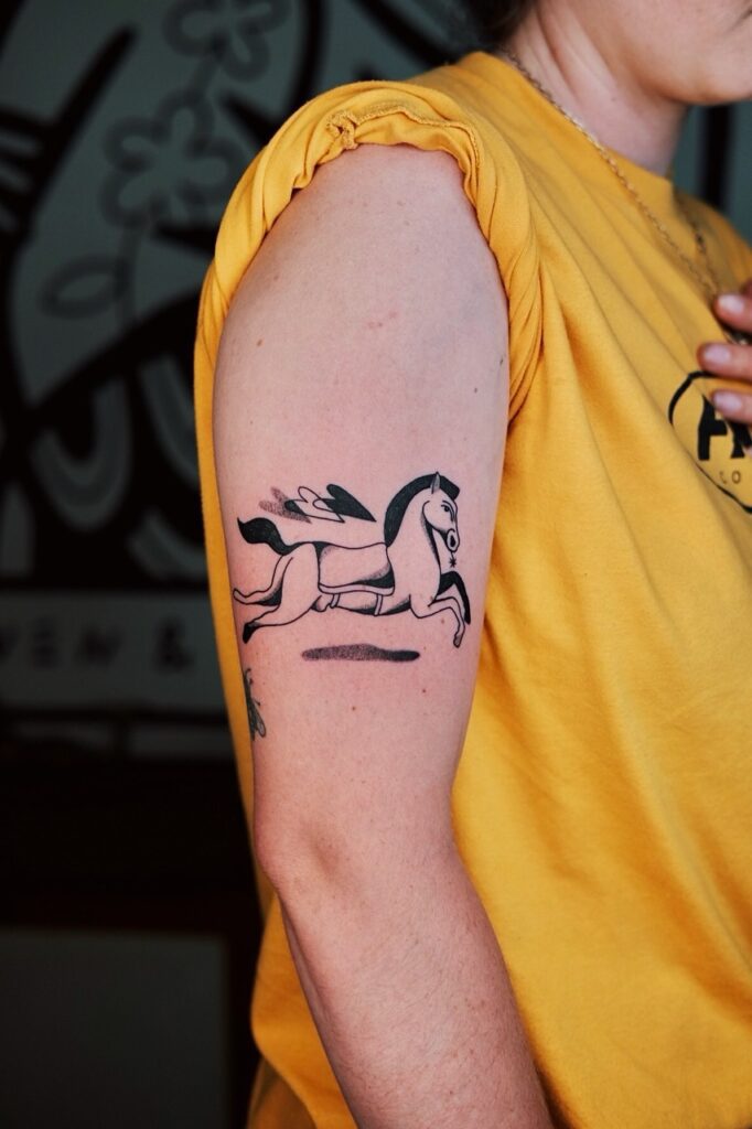 Horse Tattoo - American Traditional Tattoo - August TRD